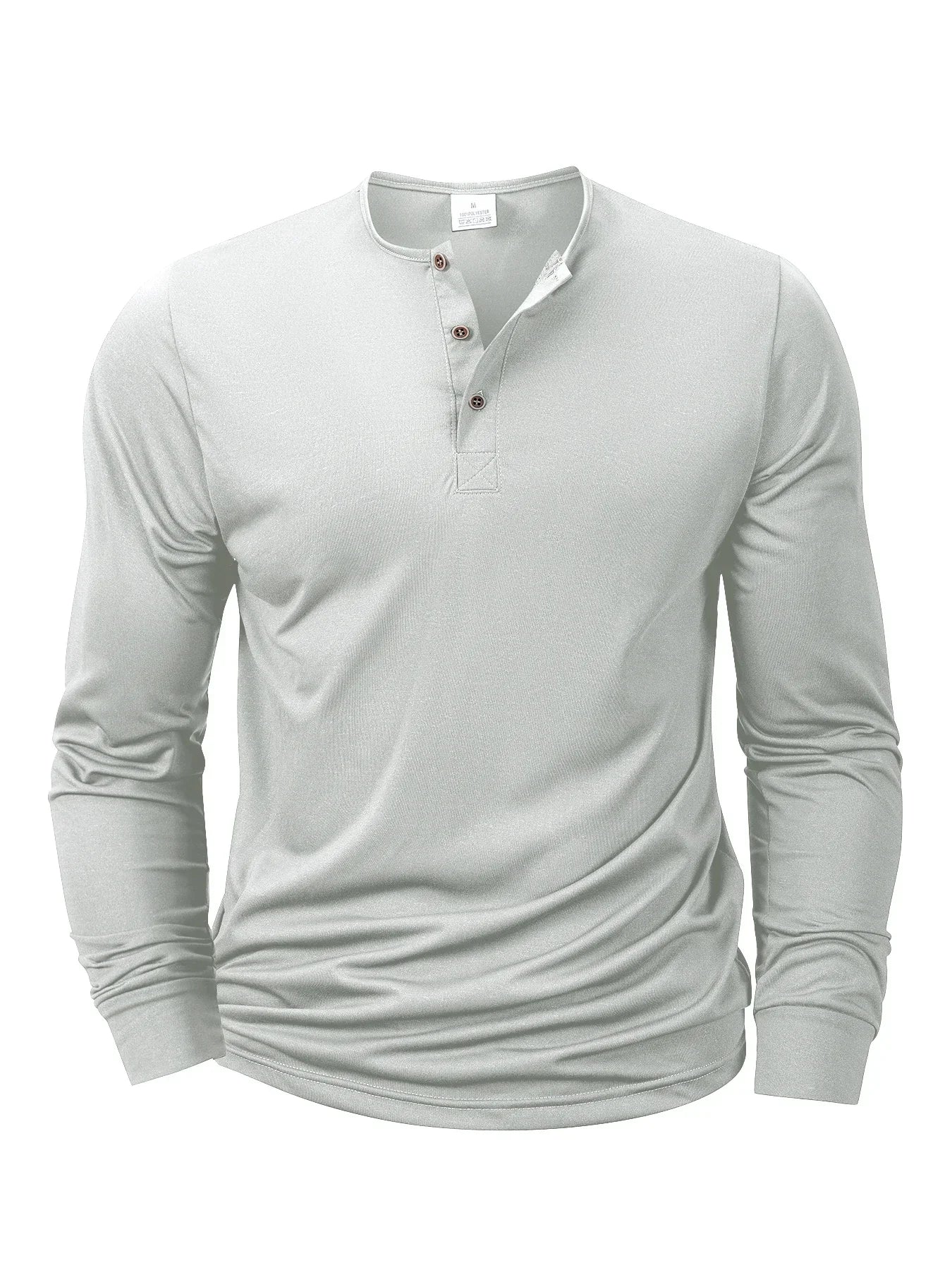New Men's Henley T-shirts Long Sleeve Basic Casual Band Collar T Shirts Comfortable Soft Pullover Tops Male Tee