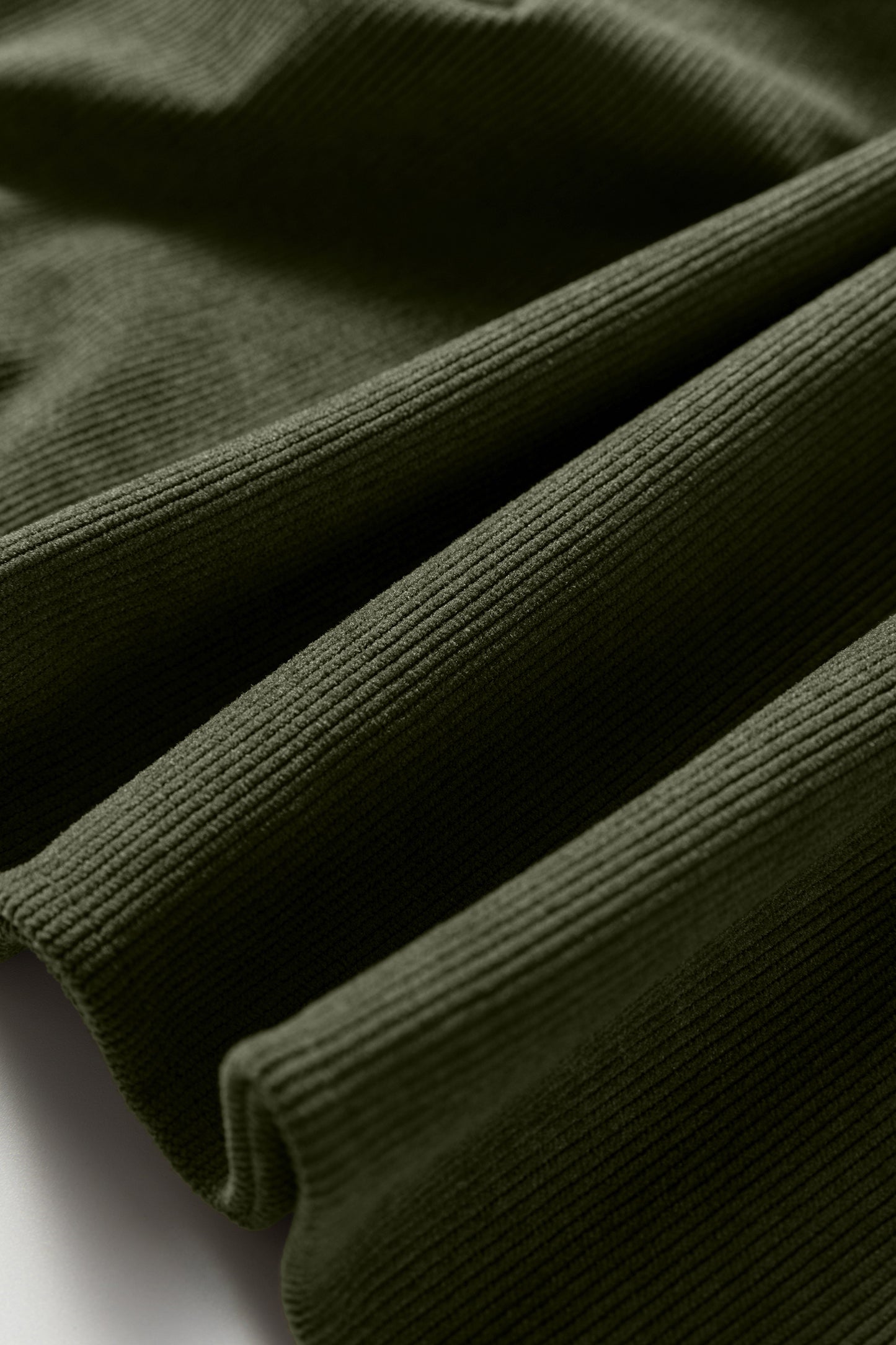 Cinnamon Split Neck Scallop Detail Pleated Corduroy Mini Dress