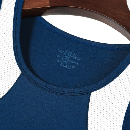 3PCSA comfortable and breathable vest man, a halter top, hurdling, short-sleeved young man, sports running, sleeveless T-shirt,