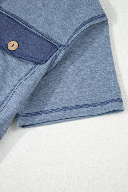 Jet Stream Patchwork Pocket Short Sleeve Jumpsuit