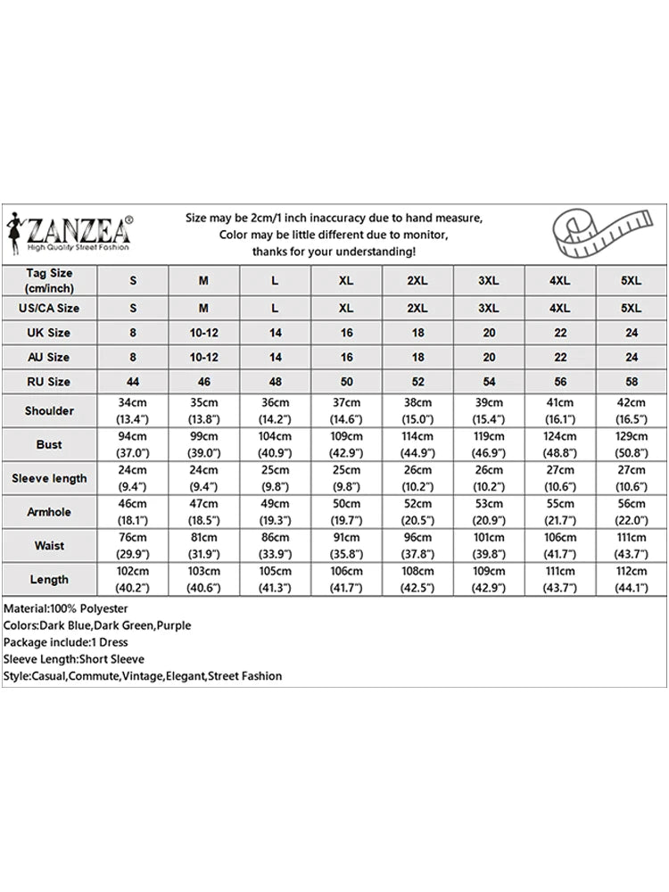 2025 ZANZEA Vintage Women Printing Dresses Elegant Party Vestido Summer Short Sleeve Long Shirt Robe Puff Sleeve A-Line Sundress