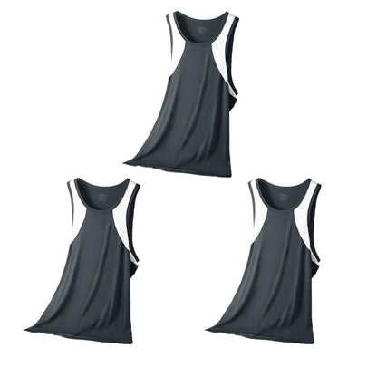 3PCSA comfortable and breathable vest man, a halter top, hurdling, short-sleeved young man, sports running, sleeveless T-shirt,