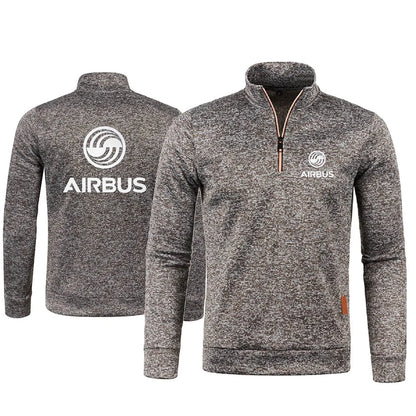 Men 2Pcs Sets Hoodies Pants Sweatshirts Half Zipper Soft Fleece Turtleneck Sweater AIRBUS AVIATION Flight Airbusfan A320