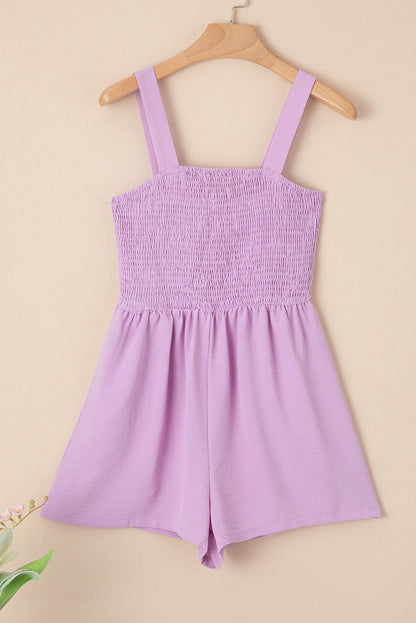 Phalaenopsis Casual Pocketed Smocked Sleeveless Romper