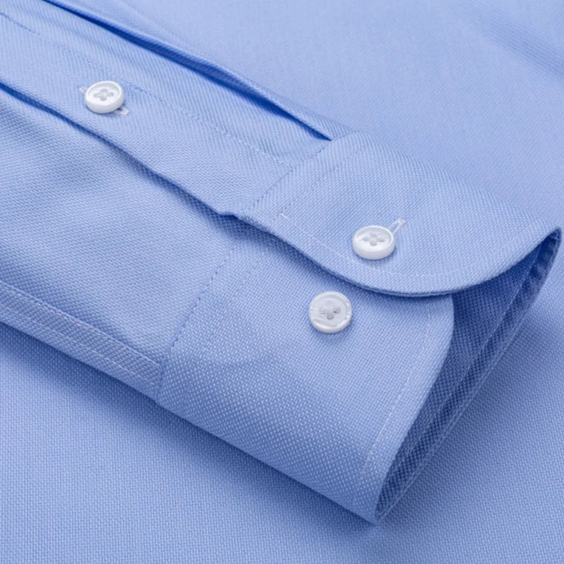 No Trace Men's Shirts Long Sleeve 8XL Bamboo Fiber Mens Shirts Long Sleeve Dress Shirt Casual Work Blue White Shirt Anti-Wrinkle