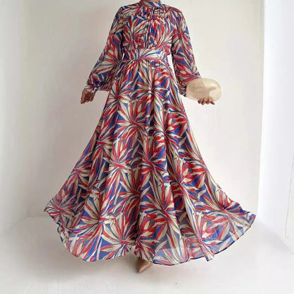 Muslim Fashion Abaya Middle East Muslim Dresses Stand Collar Long Elegant Dress Modest Women Muslim Robes Jalabiya Abayas