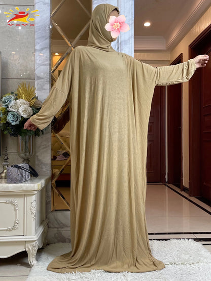 New One Piece Ramadan Muslim Prayer Hijab Garment Women Casual Hooded Abaya Full Cover Long Sleeve Dress Islam Dubai Modest Robe