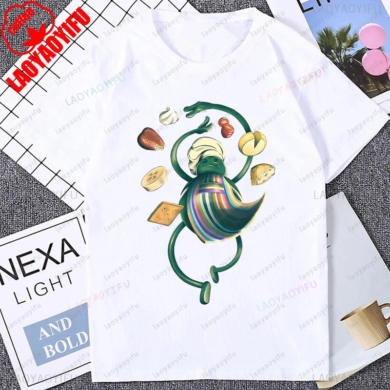 Cute Funny Tiny Chef Meme Graphic Printed Women T-Shirt Casual Fashion Loose Harajuku Man Streetwear Breathe Comfort Tshirt