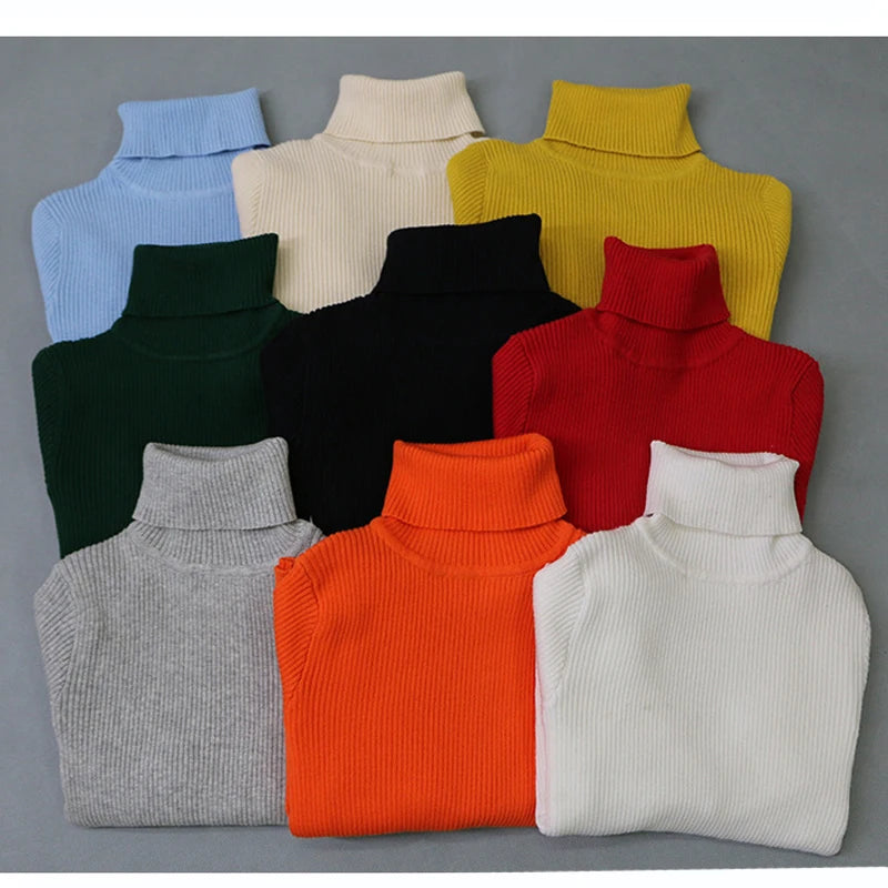 2022 Autumn Baby Boys Girls Turtleneck Sweaters Sweater Kids Sweaters For Winter Knitted Bottoming Boys Sweaters Vetement Enfant