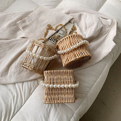 SolunaWeave™ – PearlBox Straw Bag