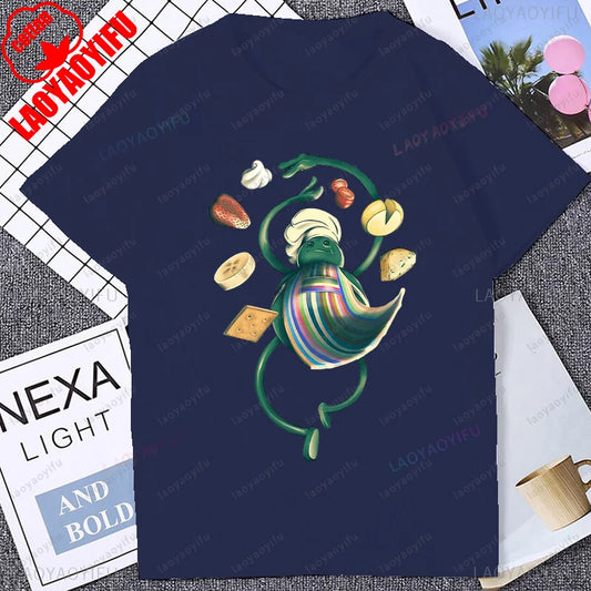 Cute Funny Tiny Chef Meme Graphic Printed Women T-Shirt Casual Fashion Loose Harajuku Man Streetwear Breathe Comfort Tshirt