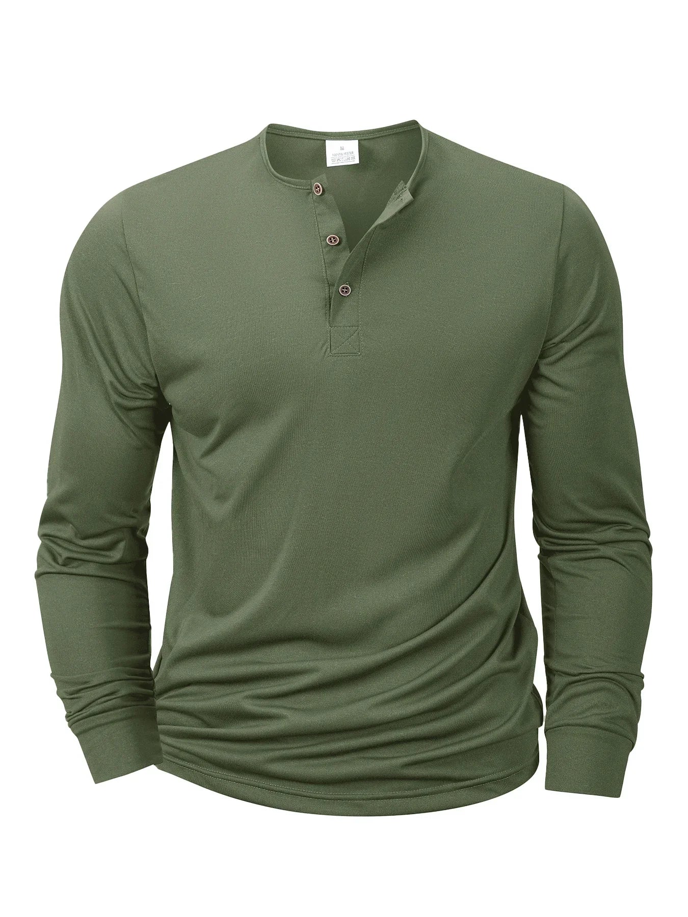 New Men's Henley T-shirts Long Sleeve Basic Casual Band Collar T Shirts Comfortable Soft Pullover Tops Male Tee