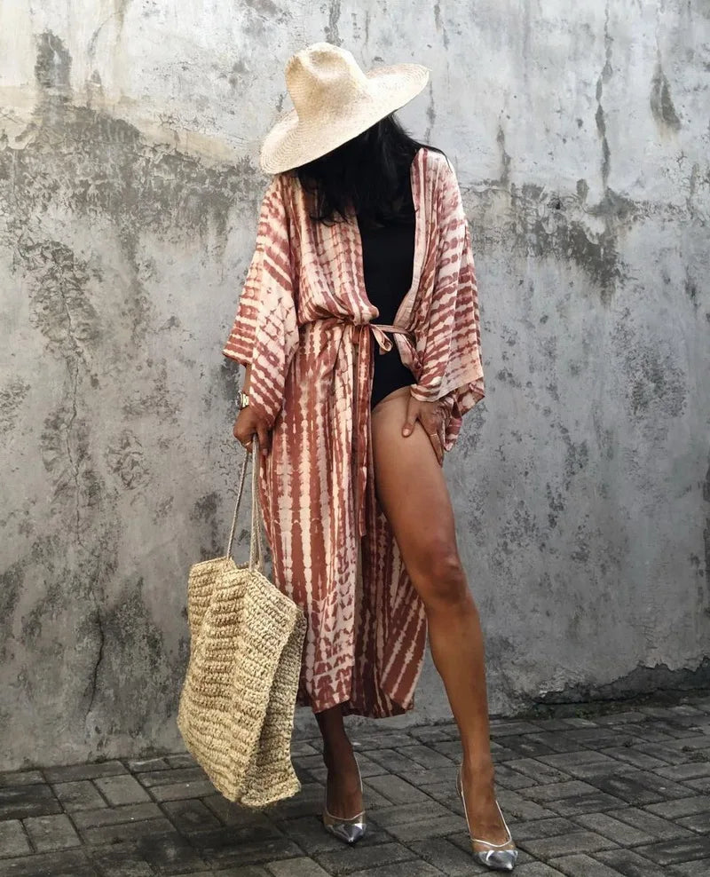 Para Praia 9 Colors Bikini Cover Ups Beachwear Kimono Beach Robe Femme Long Dress Sarong Women Loose Cardigan Swimsuit Covers
