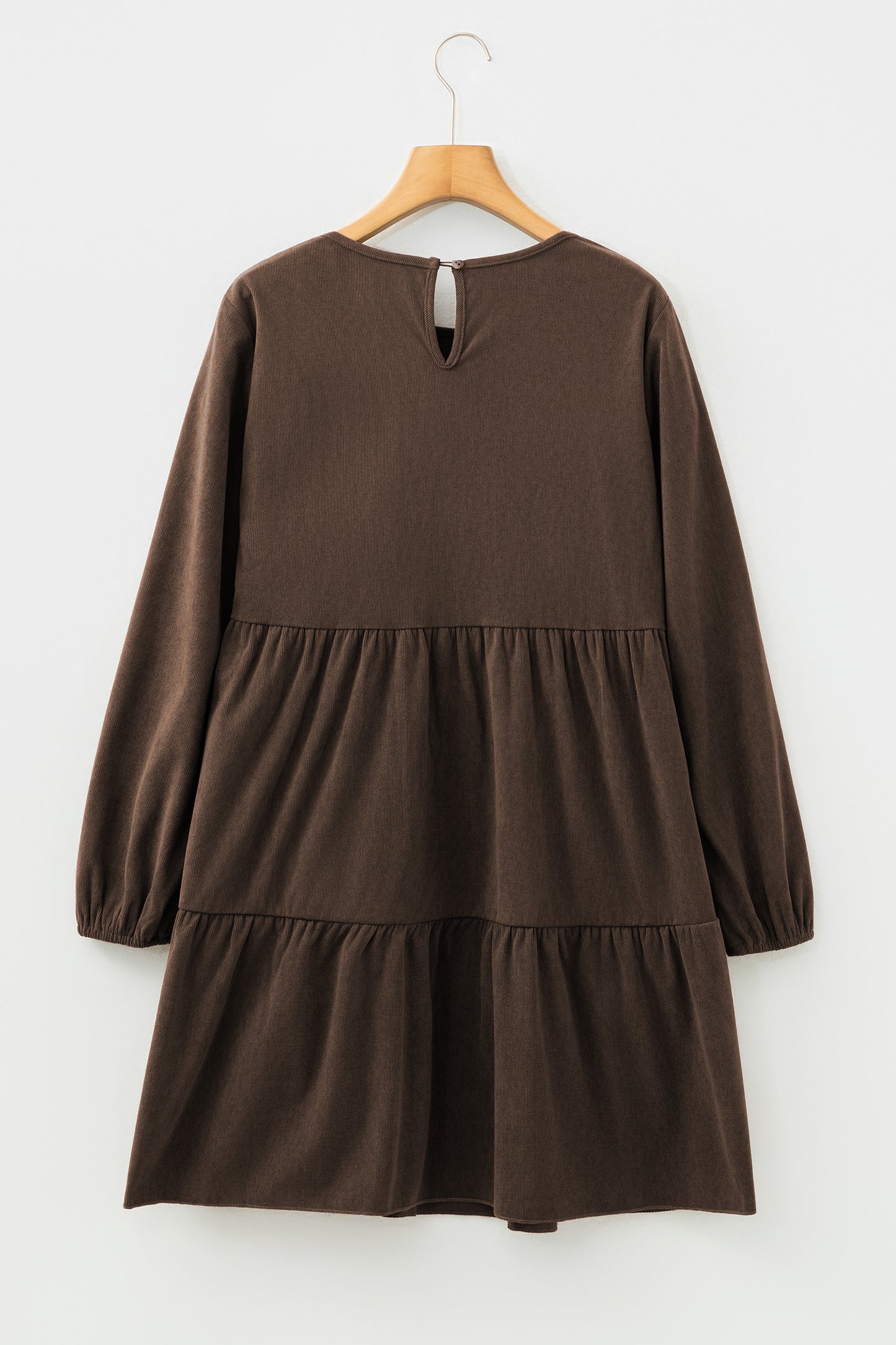 Black Lantern Sleeve Tiered Mini Dress