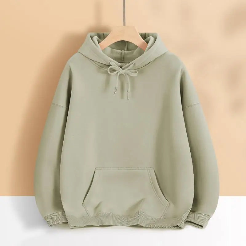 New Winter Custom Graphic Men's Plush Hoodies Drop Shoulder Thick Women's Sweatshirts Personalized Print Casual Cotton Pullovers