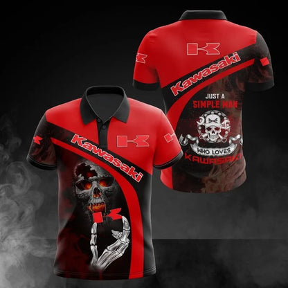 Summer New Casual Men's Top 2025 Kawasaki Motorcycle Sports Fashion Polo Top High Quality Elegant Top