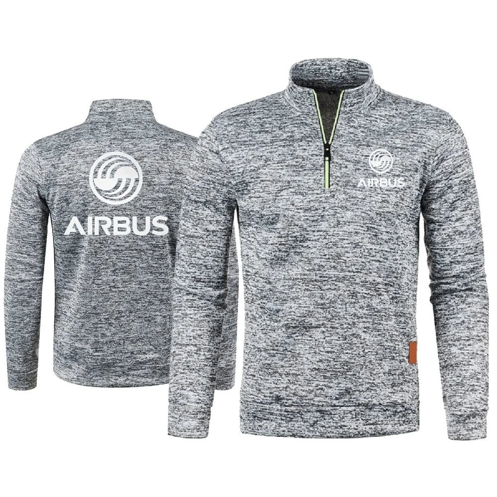 Men 2Pcs Sets Hoodies Pants Sweatshirts Half Zipper Soft Fleece Turtleneck Sweater AIRBUS AVIATION Flight Airbusfan A320