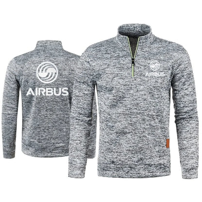 Men 2Pcs Sets Hoodies Pants Sweatshirts Half Zipper Soft Fleece Turtleneck Sweater AIRBUS AVIATION Flight Airbusfan A320