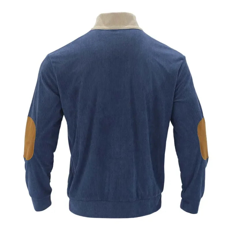 4F Men's Casual Long Sleeve Sweatshirt Stand Collar Button Pullover Outdoor Streetwear for Autumn New