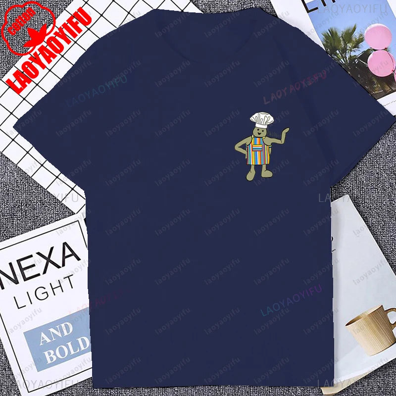 Cute Funny Tiny Chef Meme Graphic Printed Women T-Shirt Casual Fashion Loose Harajuku Man Streetwear Breathe Comfort Tshirt