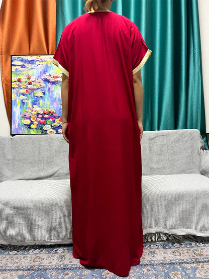 Abayas For Women 2024 Dubai New Pure Cotton Appliques Summer Loose Femme Robe Muslim Afreican Islam Dresses With Turban Hijabs