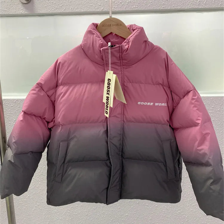 winter boys girls Stand up collar gradient down jacket Child warm coat vetement enfant garcon hiver kid overcoat 4-14 outerwear