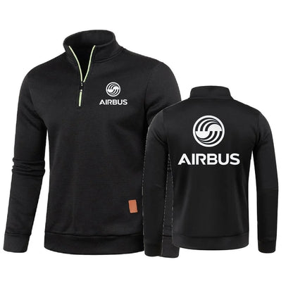 Men 2Pcs Sets Hoodies Pants Sweatshirts Half Zipper Soft Fleece Turtleneck Sweater AIRBUS AVIATION Flight Airbusfan A320