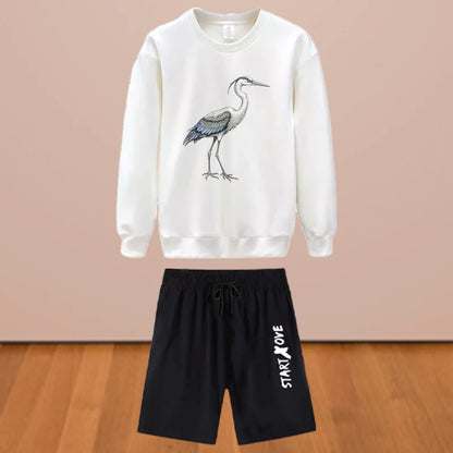 Men's sets Autumn Quick drying Herons Print  printed Graphic T-shirts Suit  luxury men's clothing winter clothes man Long sleeve