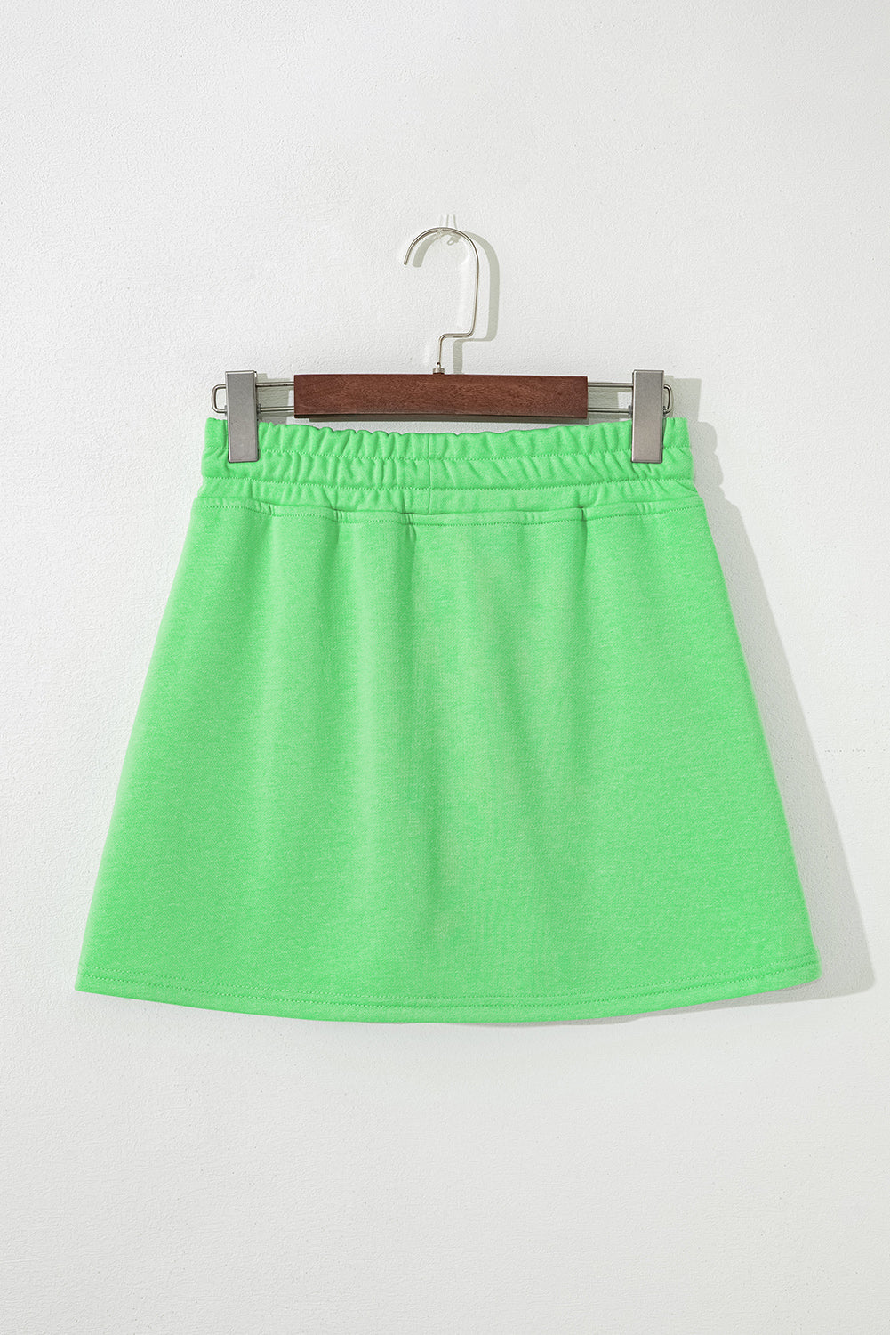 Light Grey French Terry Drawstring Mini Skort with Pockets