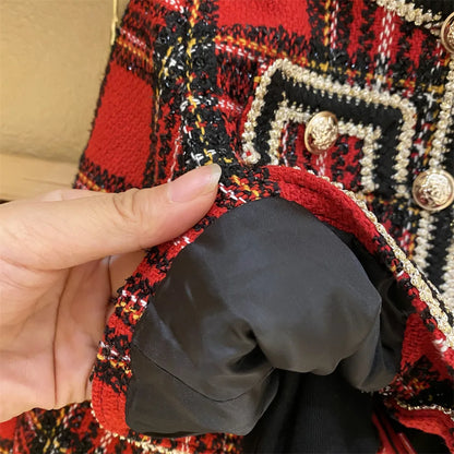 autumn baby girls clothes set Vintage jacket+pleated skirt 2pcs kids suit children Toddler clothing outfit vetement enfant fille