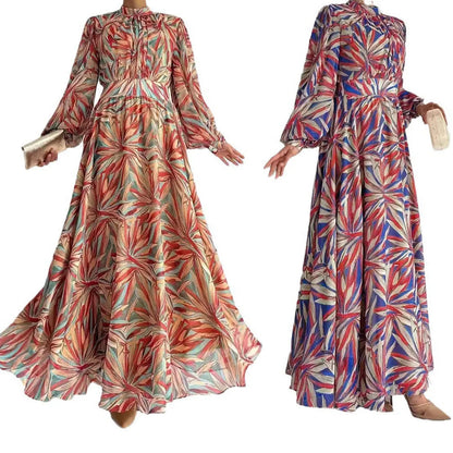 Muslim Fashion Abaya Middle East Muslim Dresses Stand Collar Long Elegant Dress Modest Women Muslim Robes Jalabiya Abayas