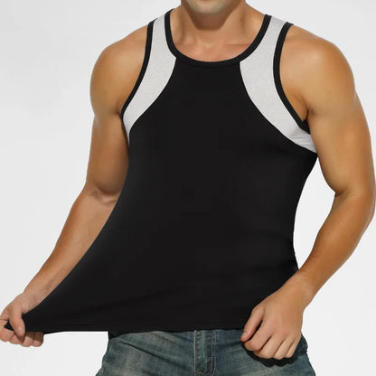 3PCSA comfortable and breathable vest man, a halter top, hurdling, short-sleeved young man, sports running, sleeveless T-shirt,