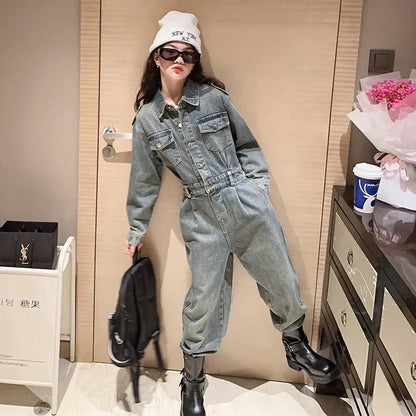 autumn teenager Girls one-piece jeans kids jumpsuit overall kids ensemble fille combinaison enfant vetement fille adolescents