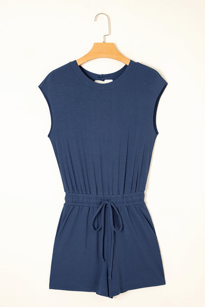 Ashleigh Blue Backless Drawstring Waist Romper