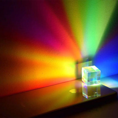 Glass Prism Cube 15 20 25mm RGB Dispersion Science Experiment or Storage Bag