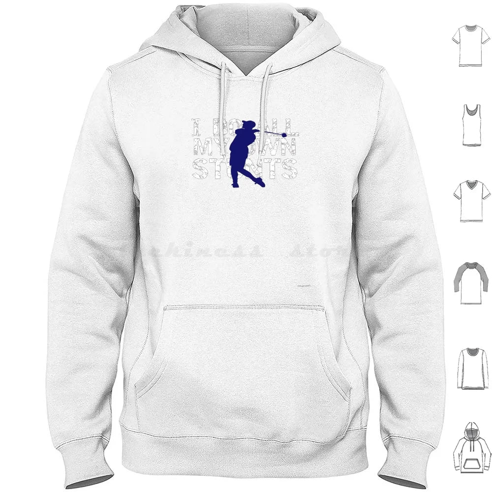 Golf I Do My Own Stunts Golfer Gift Hoodie Cotton Long Sleeve Golf Golf Course Golf Cart Golfer Golf Golfing Hole In
