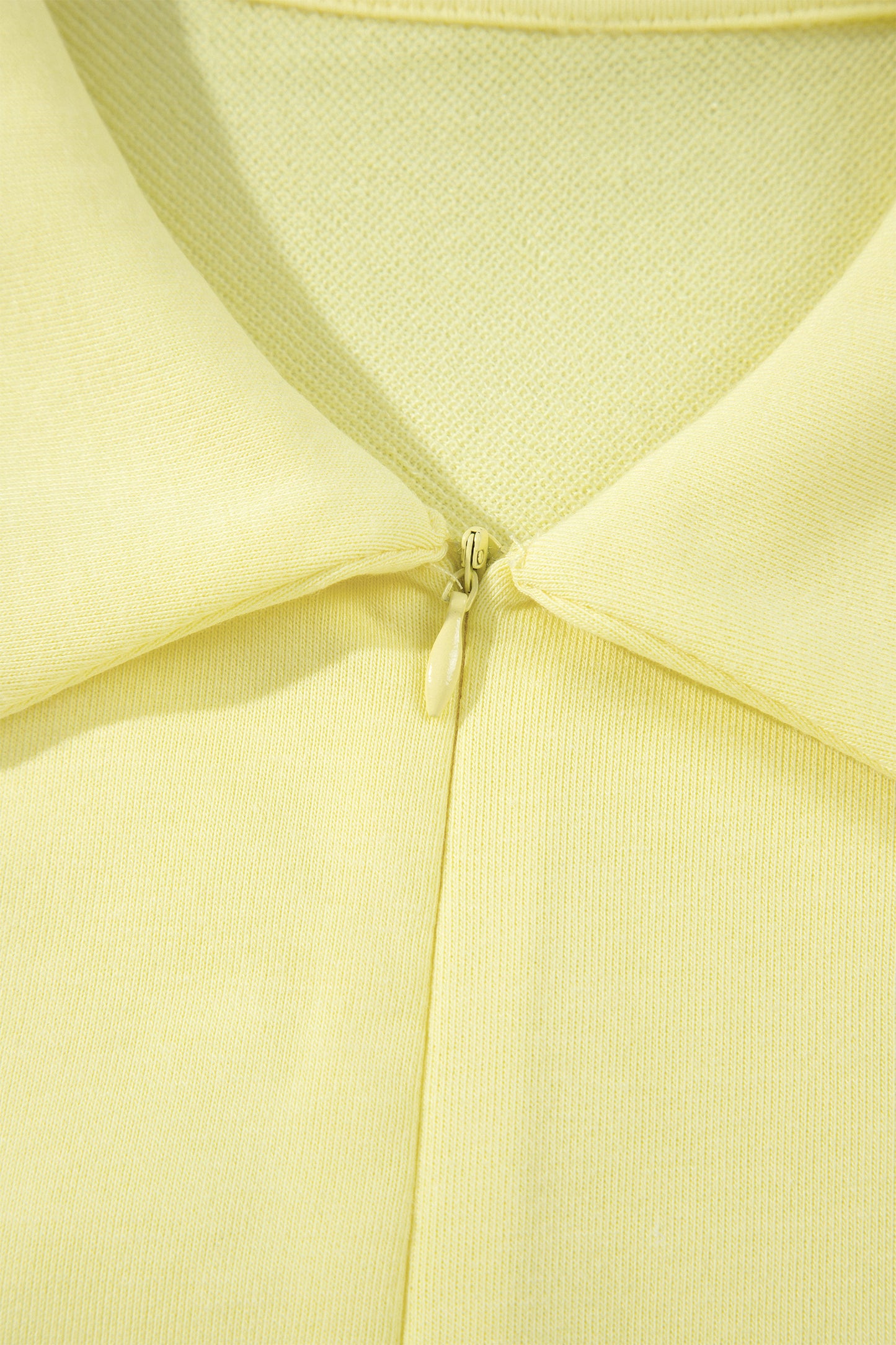 Yellow Cream Half Zip Polo Tee Elastic Waist Romper