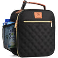 Sac à Déjeuner Réutilisable pour Hommes Femmes Enfants Adultes Sac Isotherme Étanche avec Poches Latérales pour le Travail Bureau École Voyage Pique-nique - Noir
