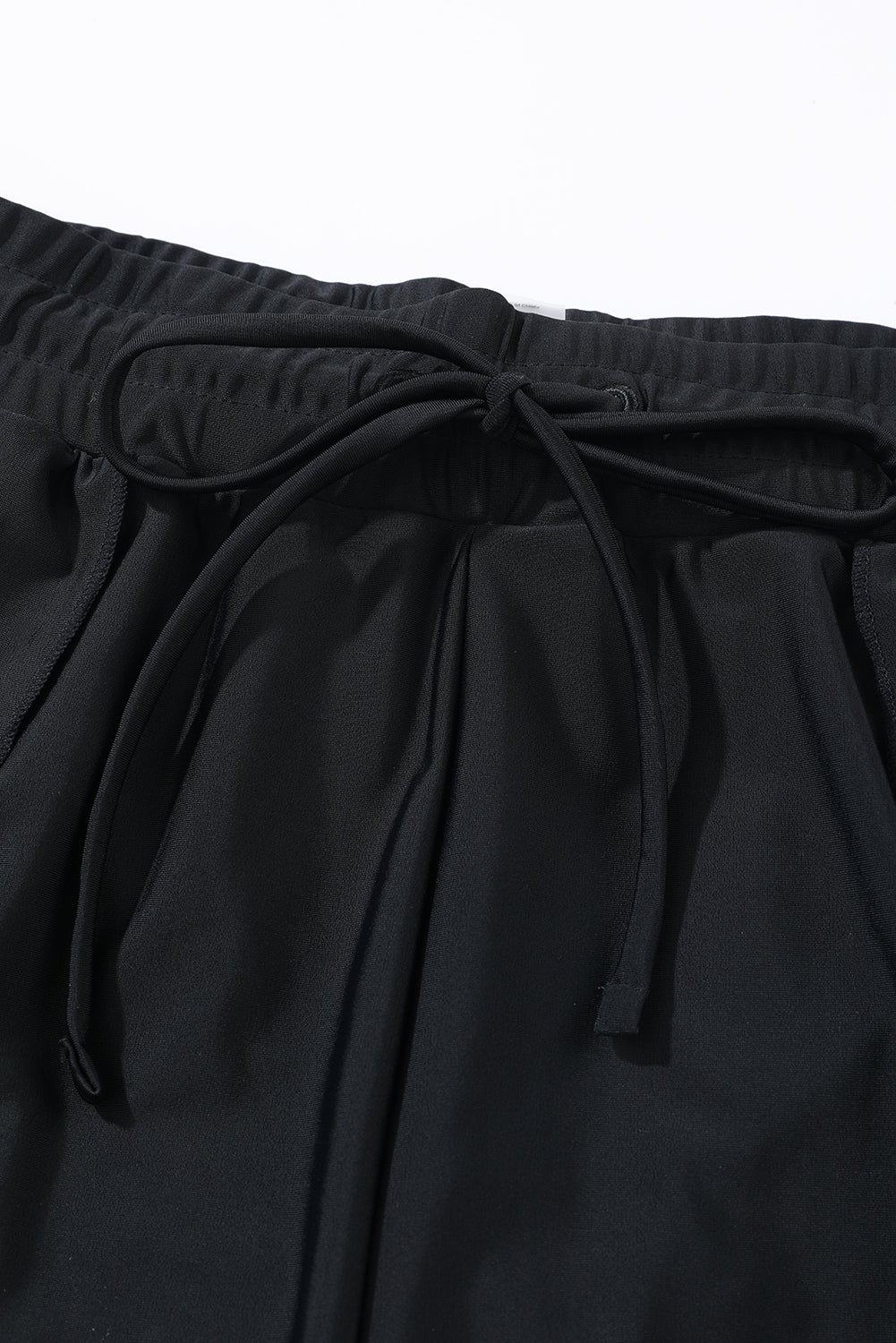 Blue Solid Color 2-in-1 Drawstring Elastic Waist Swim Shorts