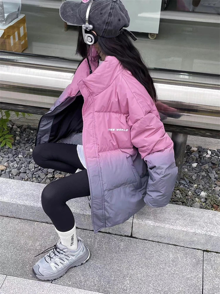 winter boys girls Stand up collar gradient down jacket Child warm coat vetement enfant garcon hiver kid overcoat 4-14 outerwear