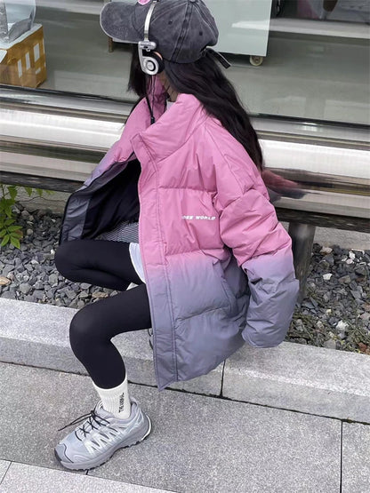 winter boys girls Stand up collar gradient down jacket Child warm coat vetement enfant garcon hiver kid overcoat 4-14 outerwear