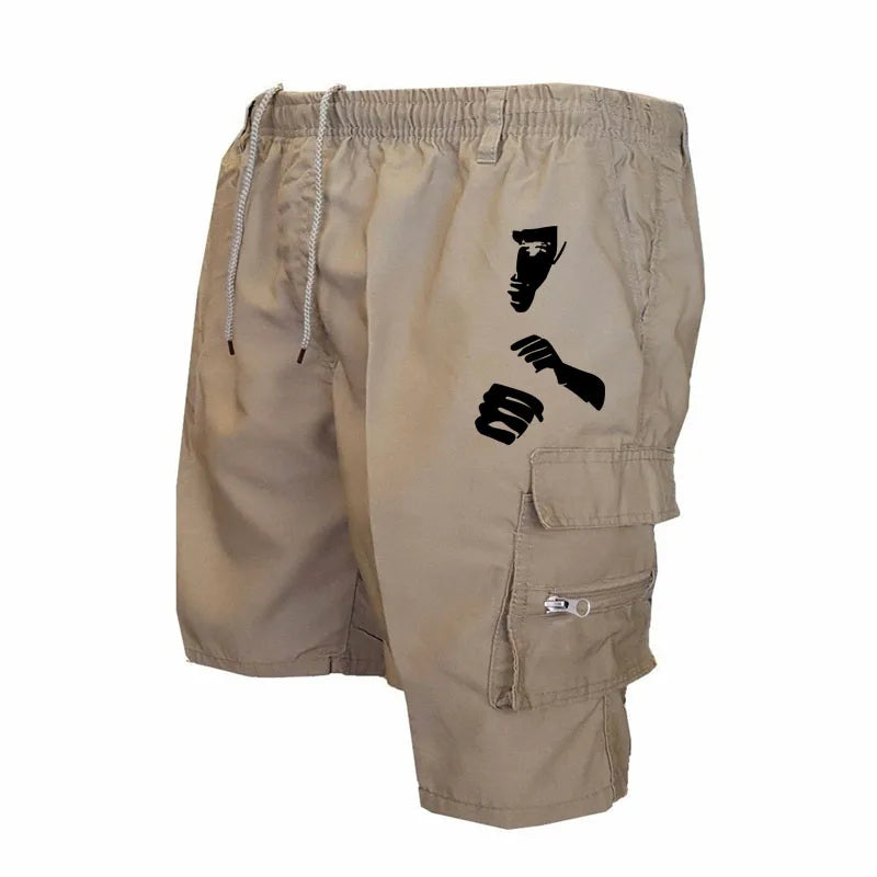 Fashion Print Workwear Shorts Men's Stylish Printed Cargo Shorts Comfortable Casual Utility Pants