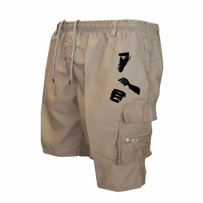 Fashion Print Workwear Shorts Men's Stylish Printed Cargo Shorts Comfortable Casual Utility Pants