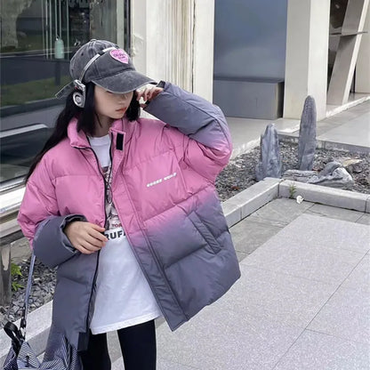 winter boys girls Stand up collar gradient down jacket Child warm coat vetement enfant garcon hiver kid overcoat 4-14 outerwear