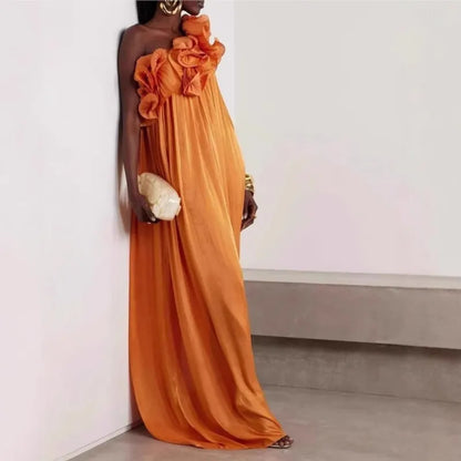 Summer Cover Ups Women Swimsuit One Shoulder Robes Bathing Suit 2025 New Solid Color Beach Holiday Maxi Dresses Cover-Up