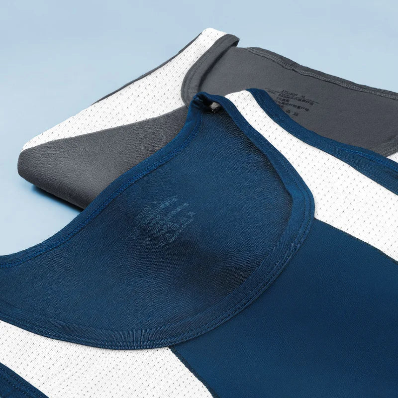 3PCSA comfortable and breathable vest man, a halter top, hurdling, short-sleeved young man, sports running, sleeveless T-shirt,