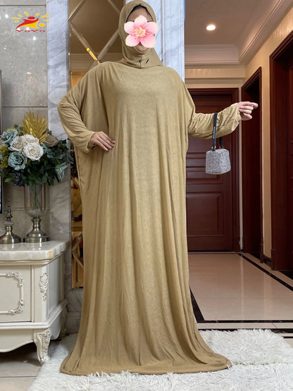 New One Piece Ramadan Muslim Prayer Hijab Garment Women Casual Hooded Abaya Full Cover Long Sleeve Dress Islam Dubai Modest Robe