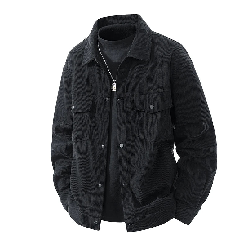 Plus Size 200kg Men's Corduroy Jacket Coat Male Chest Pockets Clothes Casual Work Loose Fit Big Large 6xl 7xl 180kg 190kg