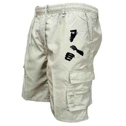 Fashion Print Workwear Shorts Men's Stylish Printed Cargo Shorts Comfortable Casual Utility Pants
