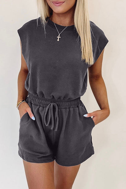 Ashleigh Blue Backless Drawstring Waist Romper